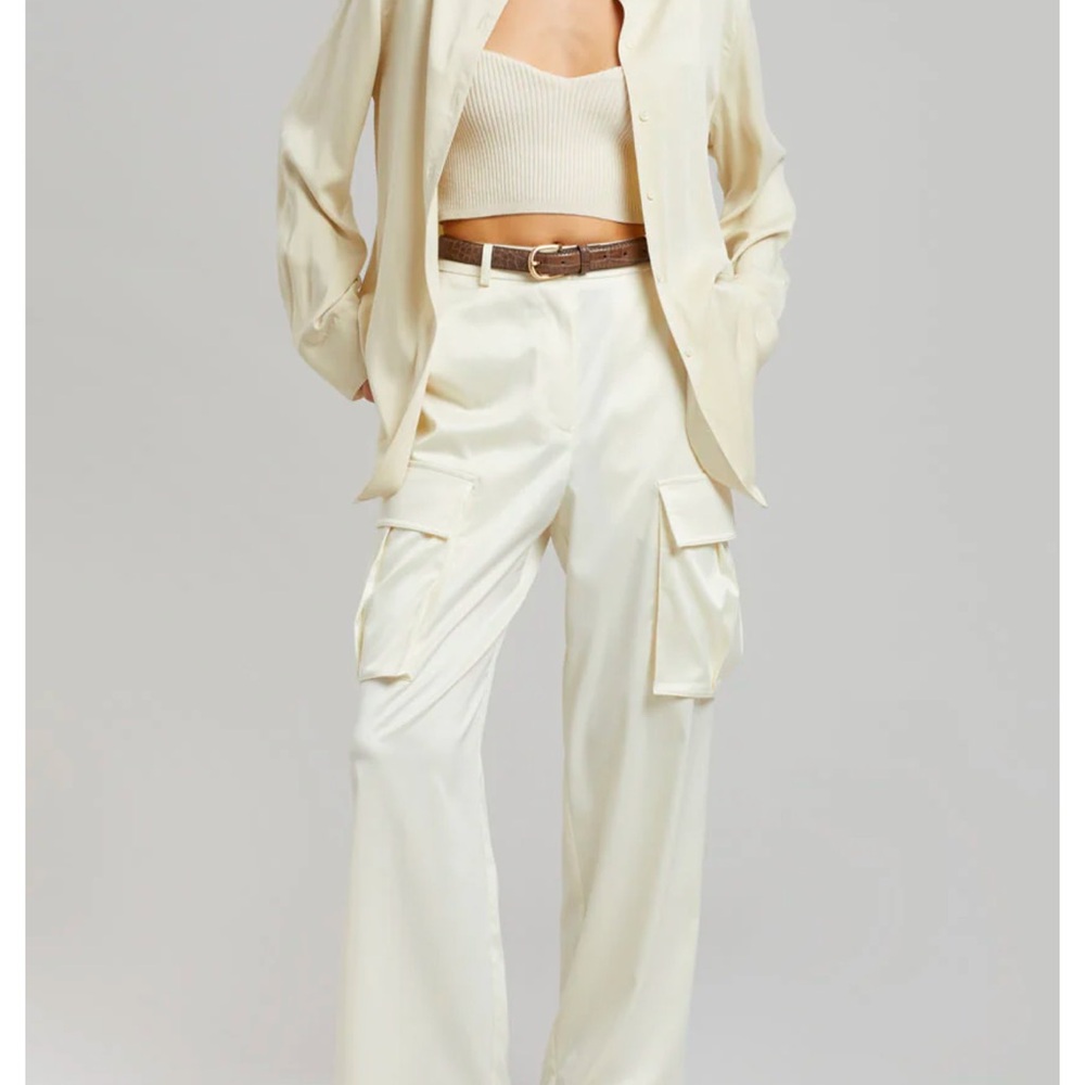 Elegant Cream Cargo Pants